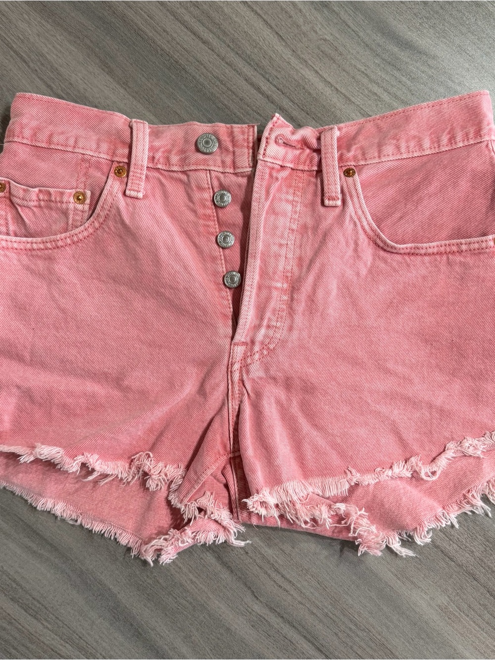 Levi’s Pink Frayed Denim Jean Shorts - Women’s 27 / 4